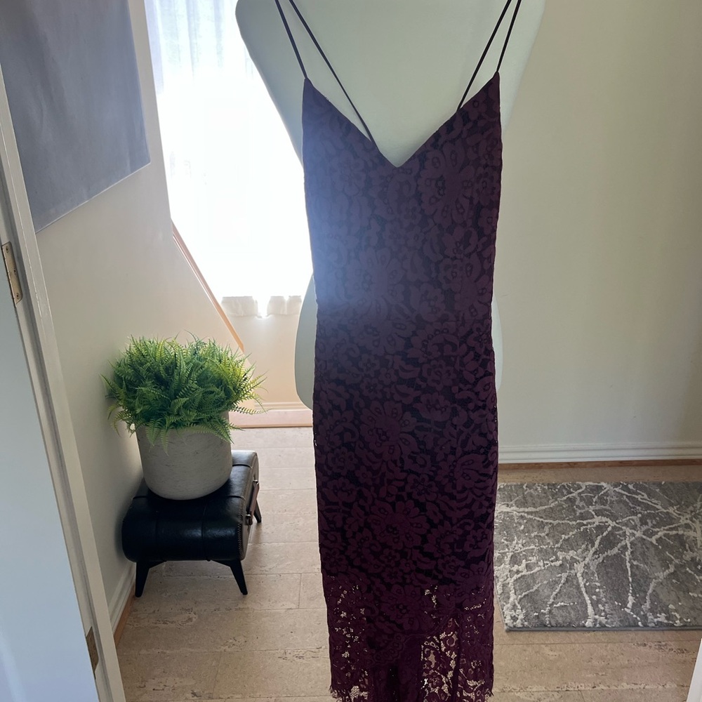 Lovers and Friends Merlot Lace Mini Dress from Revolve